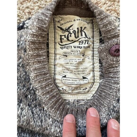 FCUK Wool Blend Mens Sweater, size Medium, Thick & Heavy - Picture 6 of 10